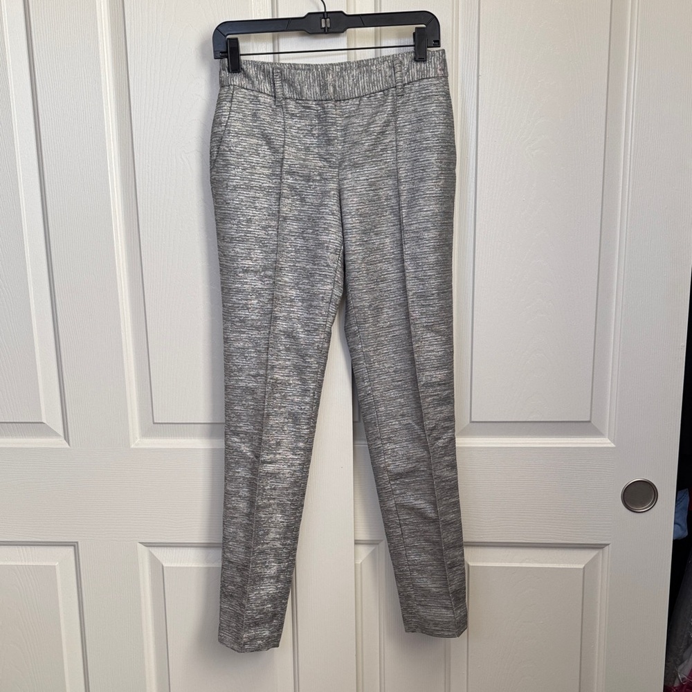 Bcbgmaxazria Heather Gray glitters like woven Pants. Great for the holidays!